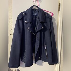 Blue bomber jacket - velvet feel
